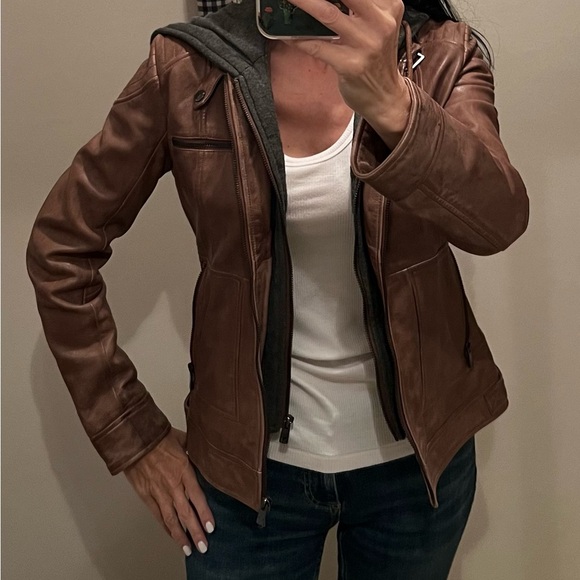 Leather Jacket Bomber Style - Picture 3 of 7
